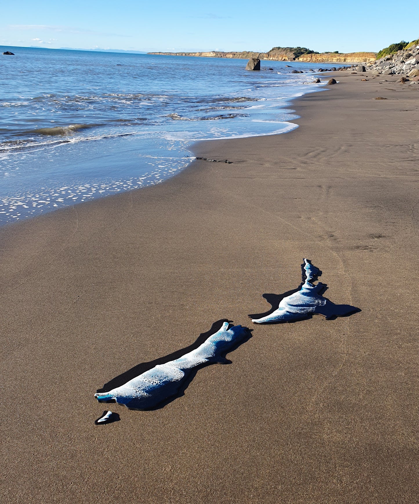 New Zealand Map Ocean Art