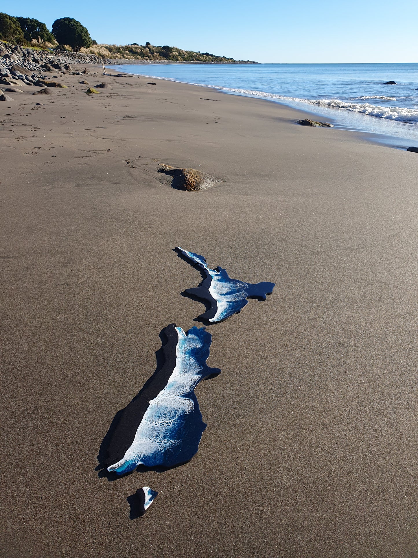 New Zealand Map Ocean Art